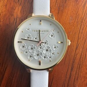 Ted Baker London Gold and White Blossom watch